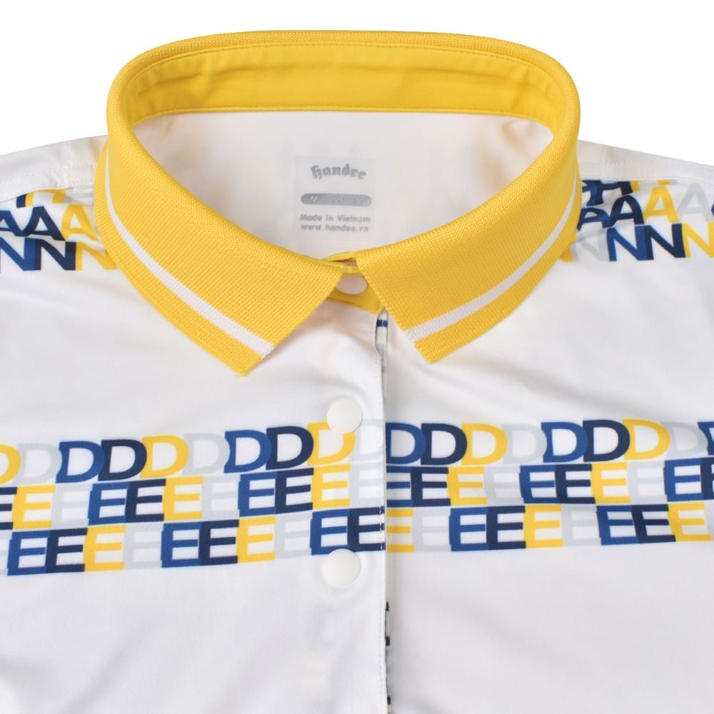 ÁO GOLF NỮ HANDEE TRẮNG BO VÀNG