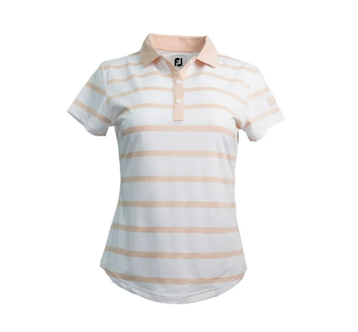Áo Footjoy Cap Sleeve Spacedye Stripe Shirt White/Sand