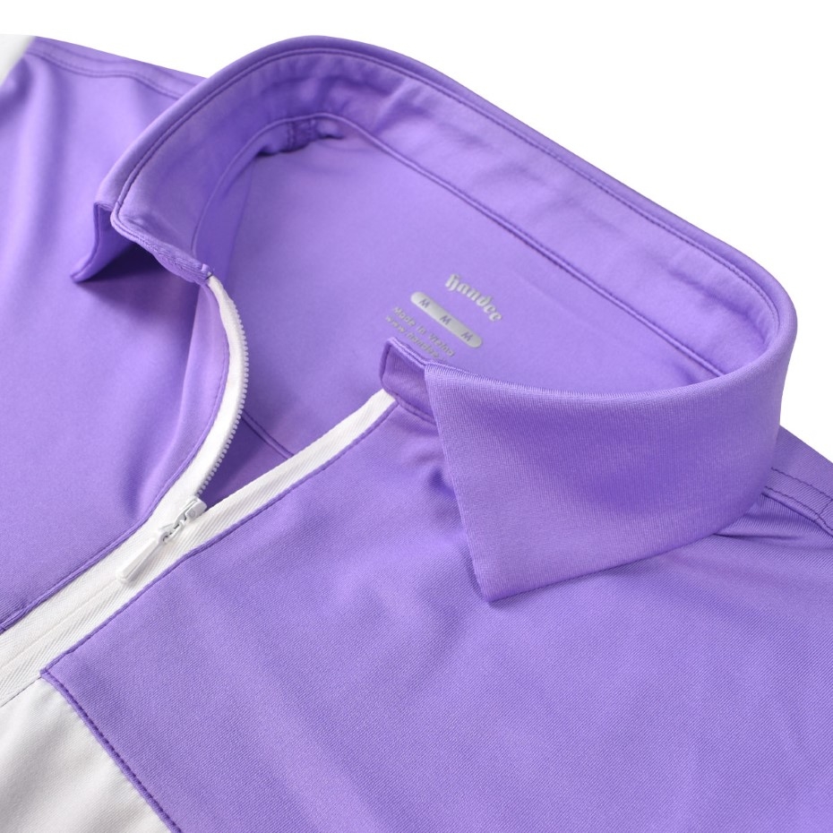 Áo golf nữ HGF tím phối trắng Pro FX