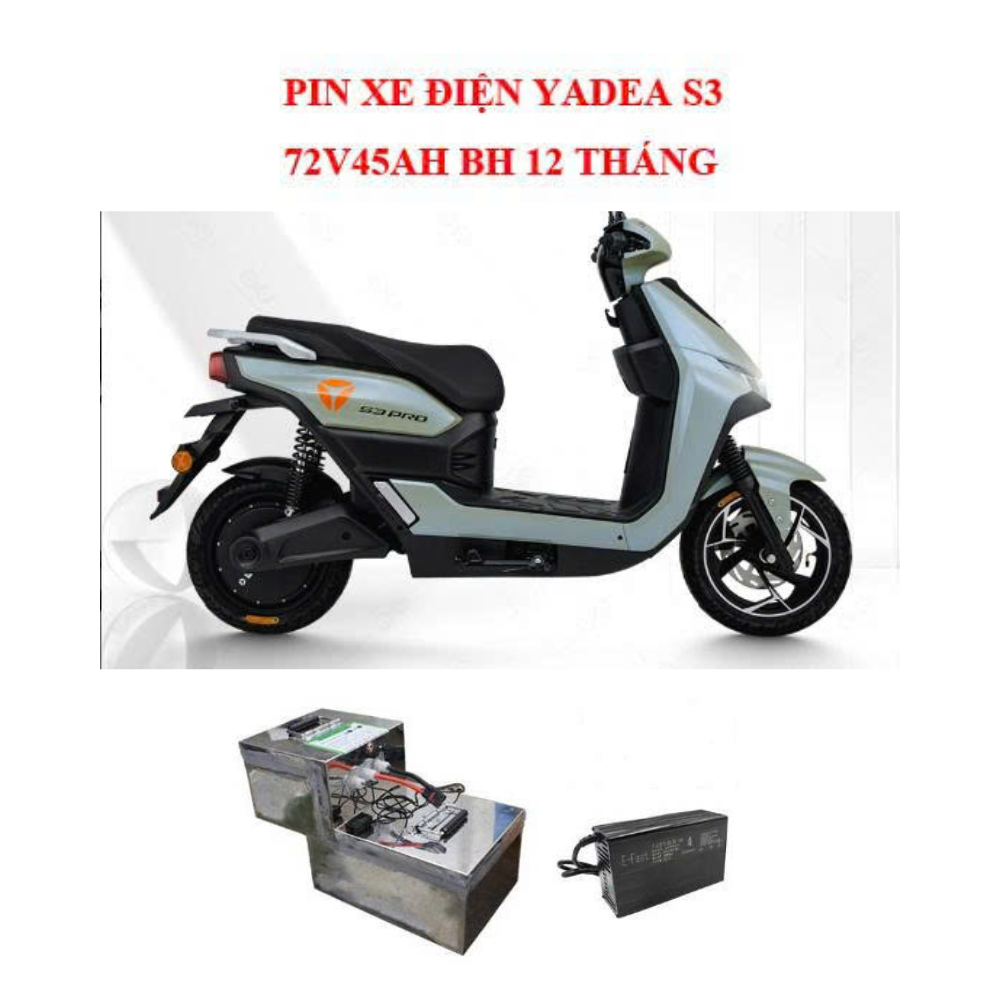 Pin xe máy điện 72V45Ah cho Yadea S3 Tặng sạc