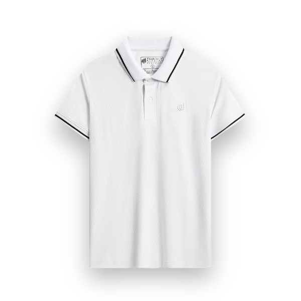 Áo polo hoa văn, cổ bo viền