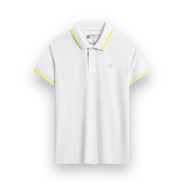 Áo polo hoa văn, cổ bo viền