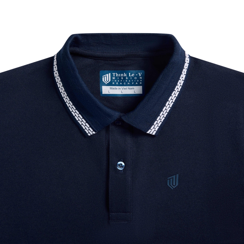 Áo polo Poly, cổ bo trang trí