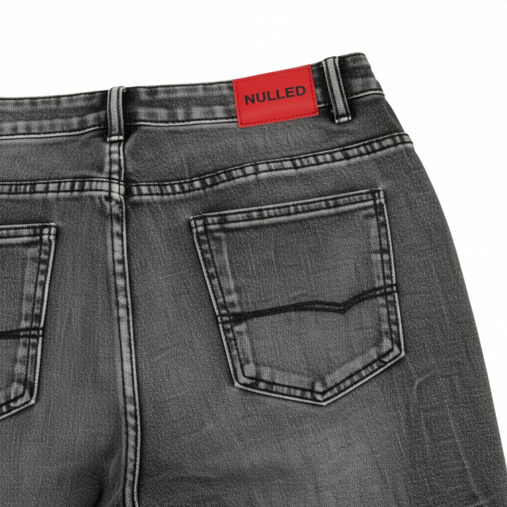Quần Jeans ống suông rộng họa tiết tia chớp NULLED N-Q40 - Image 4