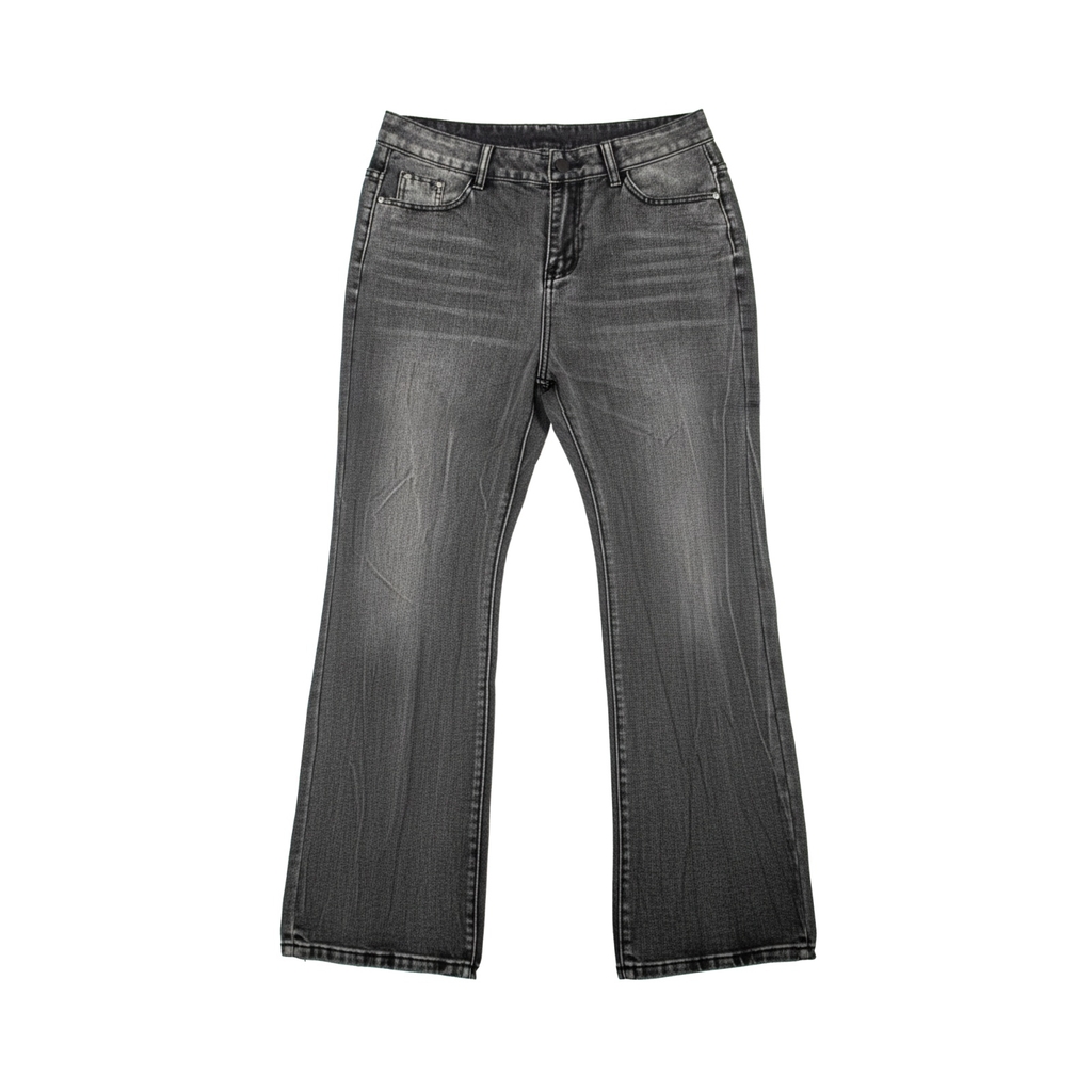 Quần Jeans ống suông rộng họa tiết tia chớp NULLED N-Q40 - Image 1