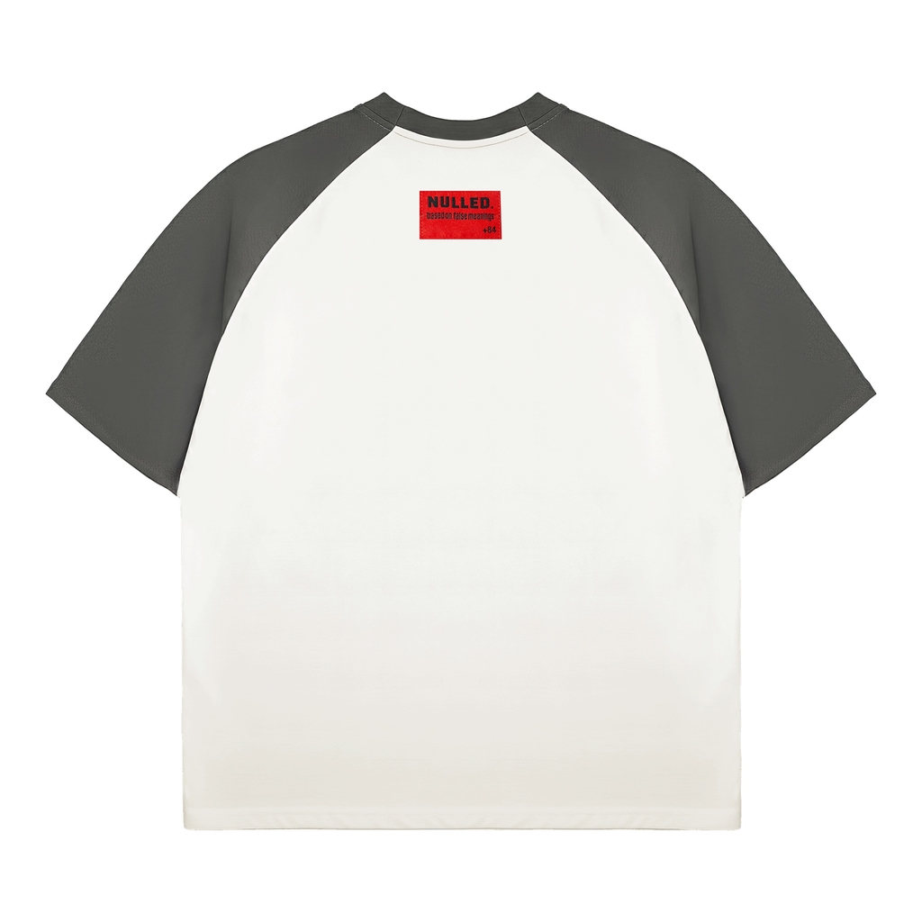 Áo thun raglan in hình màu trắng xám NULLED Vintage Roadster Tee N-T310-07-TX - Image 2