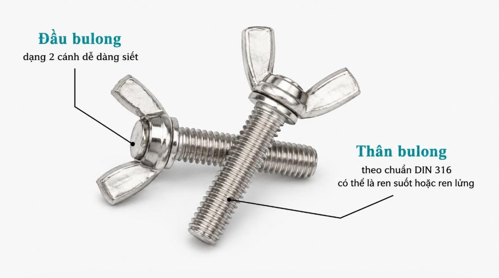 Thành phần cấu tạo của bulong tai hồng