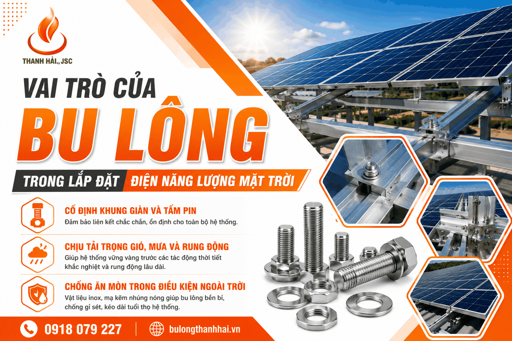 Vai trò của bu lông trong lắp đặt điện năng lượng mặt trời