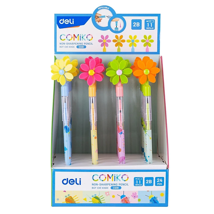 Bút chì khúc hình hoa 2B Deli CC091