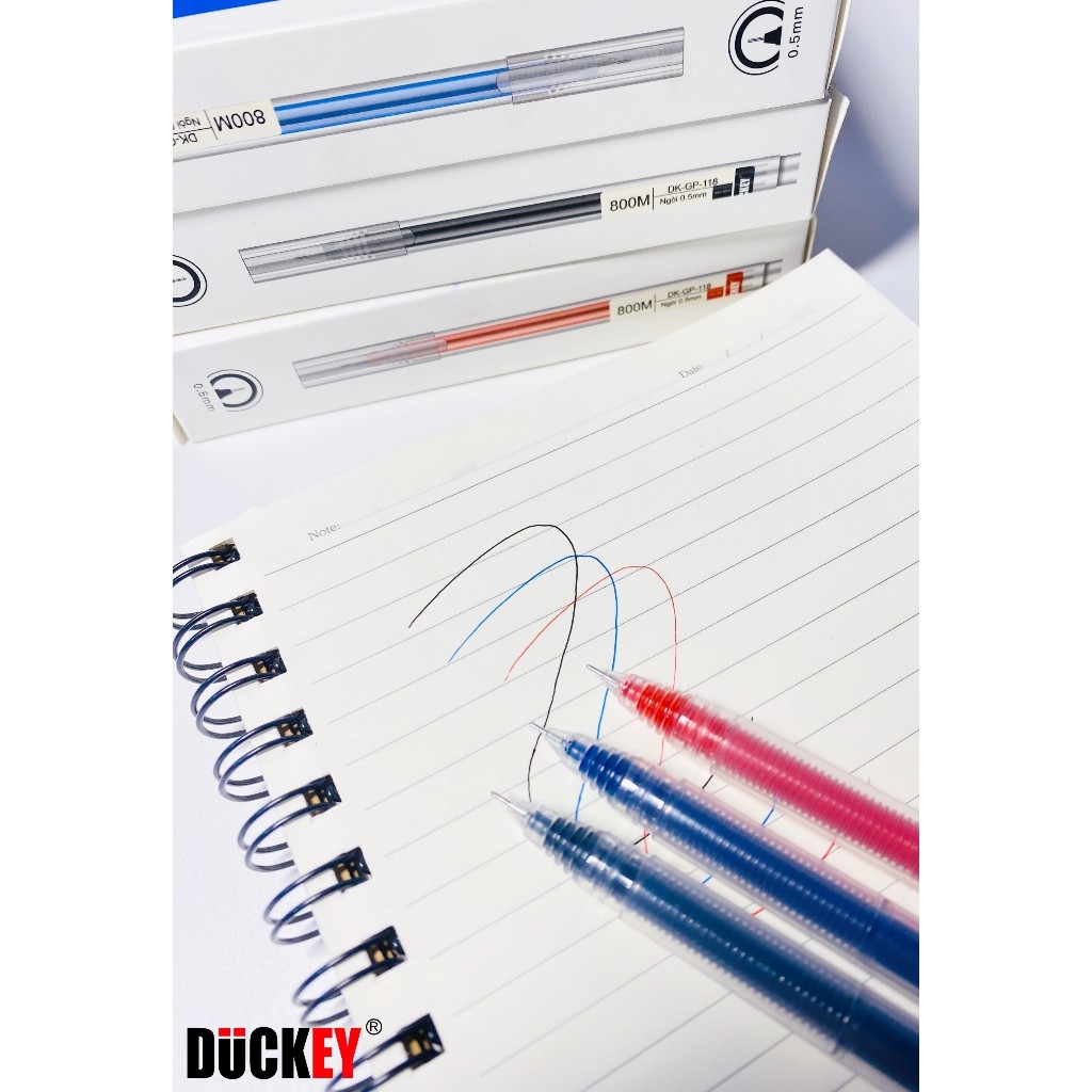 Bút Nước Mở Nắp Thân Trong DK-GP-118 Màu Đen, Ngòi 0.5mm Duckey