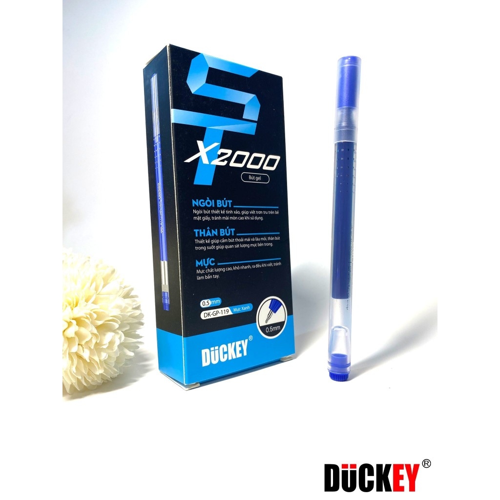 Bút nước Duckey ST thân trong DK-GP-119 0.5mm mầu Đỏ