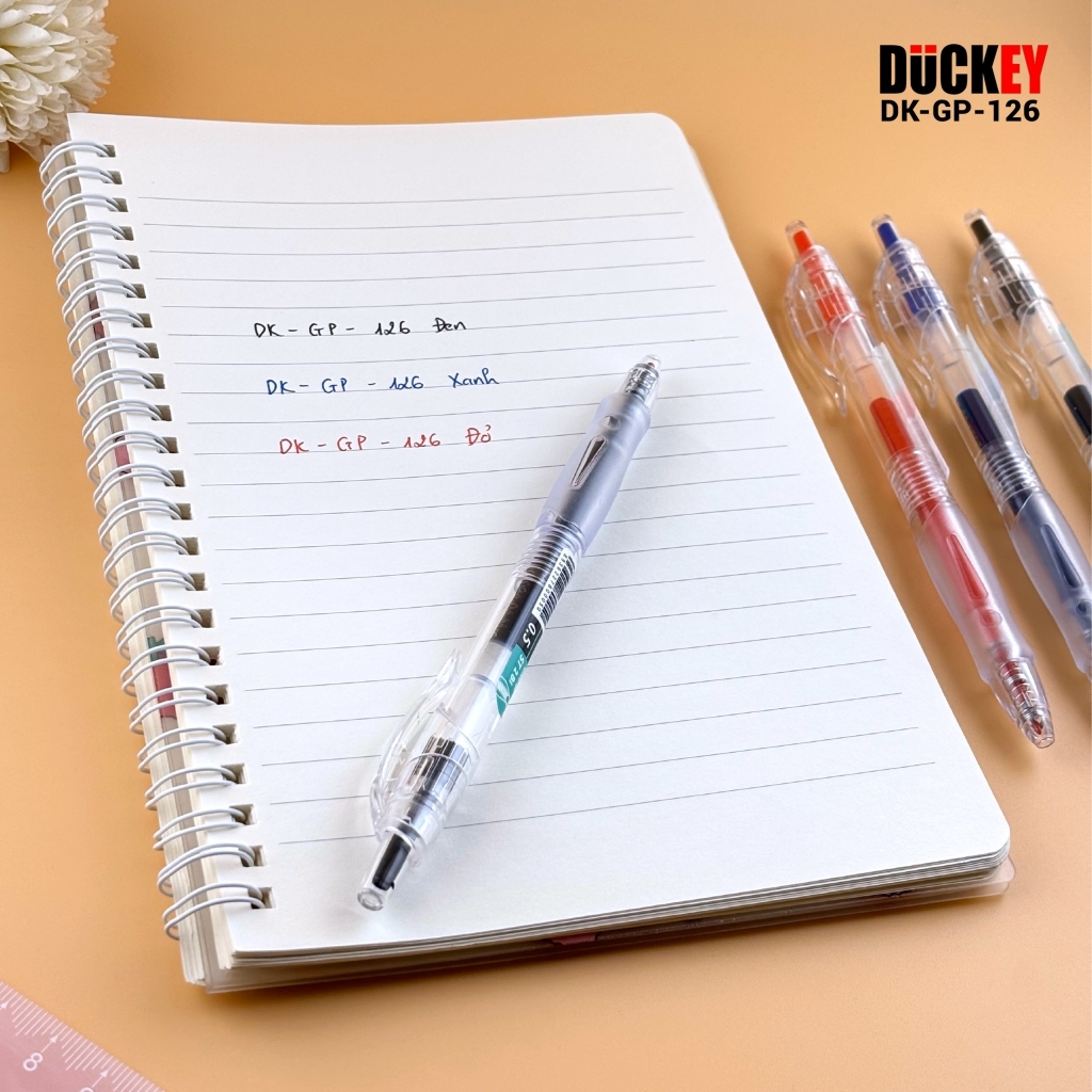Bút gel béo bấm ST Duckey, DK-GP-126 mầu đen 0.5mm
