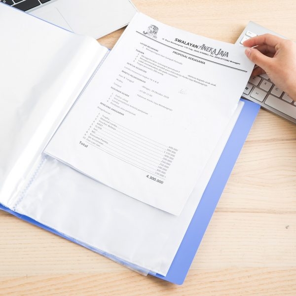 Bìa file hồ sơ 40 lá nhựa A4 Deli E5240