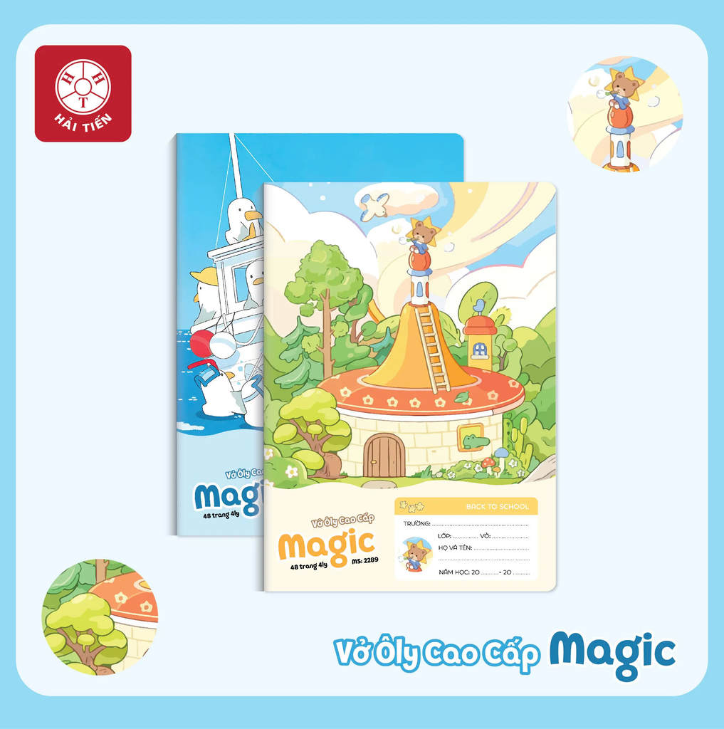 Vở ô ly Hải tiến Magic 48 trang, định lượng 100gsm