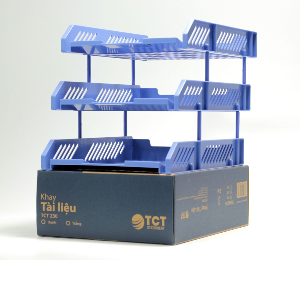 Khay tài liệu 3 tầng TCT 230 mầu Xanh