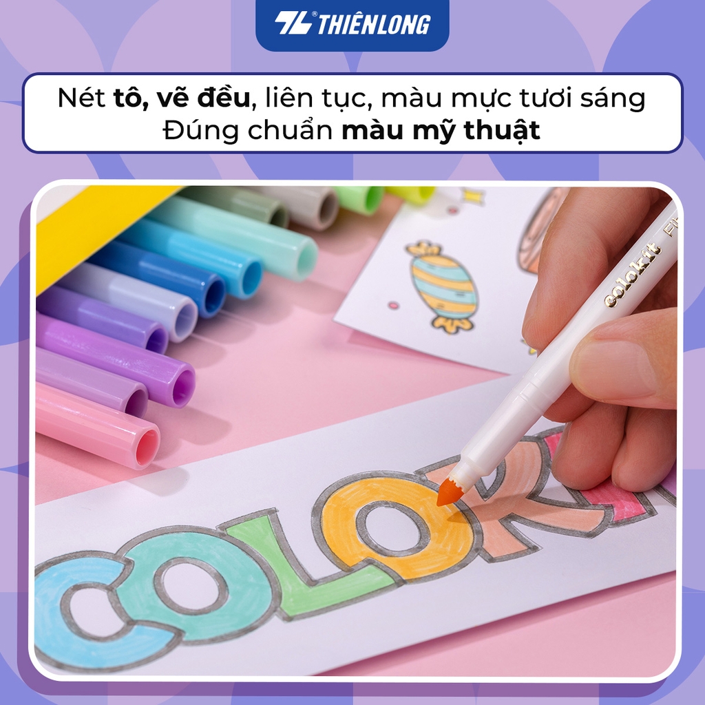Bút lông 20 màu Pastel Thiên Long Colokit SWM-C008