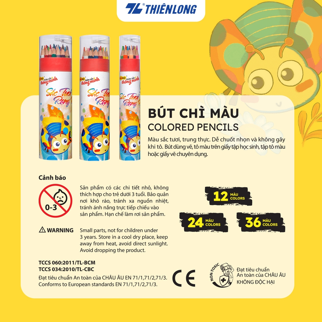 Bút chì màu chuyên nghiệp dạng ống 24 màu Thiên Long Colokit CPC-C021 - Tiêu chuẩn châu Âu