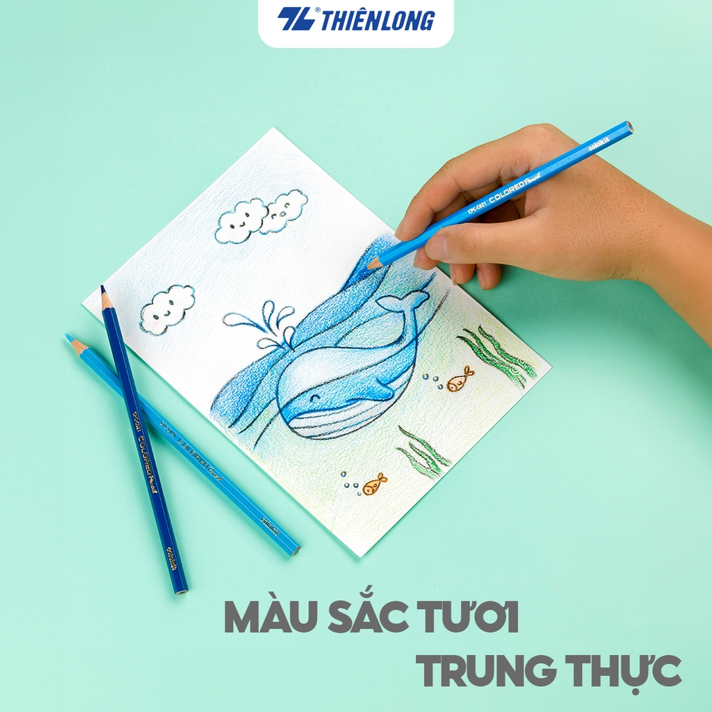 Bút chì màu chuyên nghiệp dạng ống 12 màu Thiên Long Colokit CPC-C020 - Tiêu chuẩn châu Âu