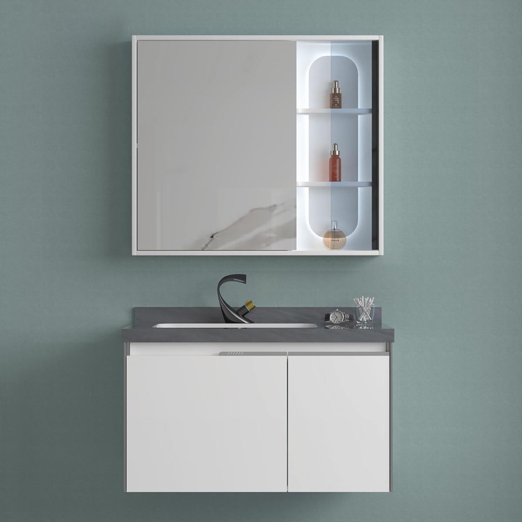 Bộ tủ chậu lavabo, tủ gương phòng tắm MW6631