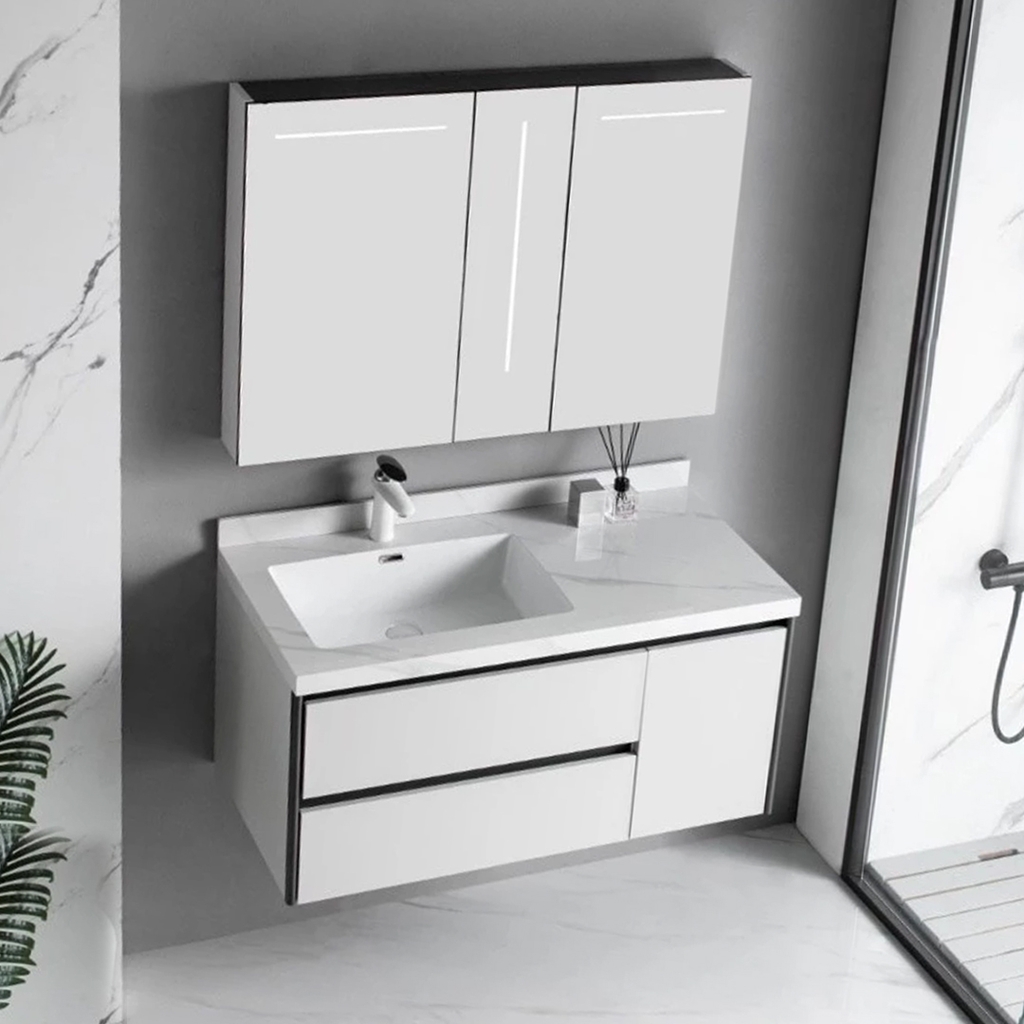 Bộ tủ chậu lavabo, tủ gương phòng tắm CR-228