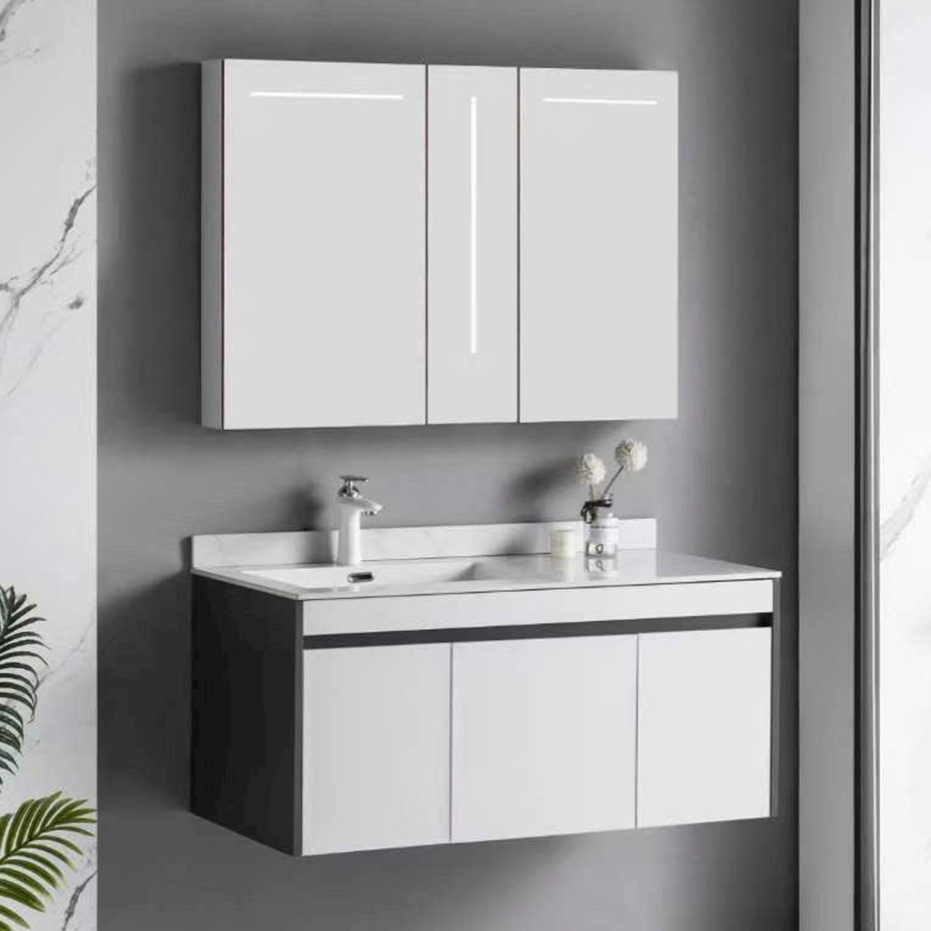 Bộ tủ chậu lavabo, tủ gương phòng tắm CR-232