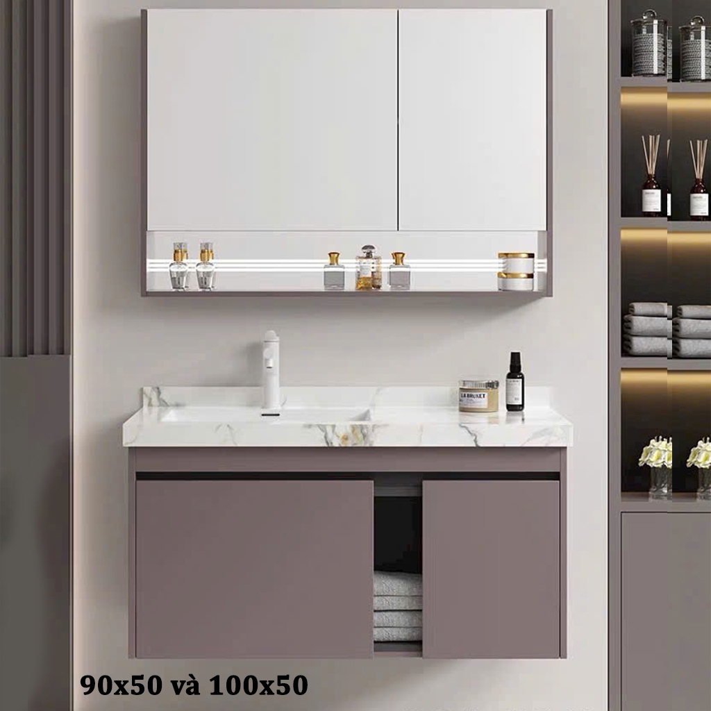 Bộ tủ chậu lavabo, tủ gương phòng tắm CR-221