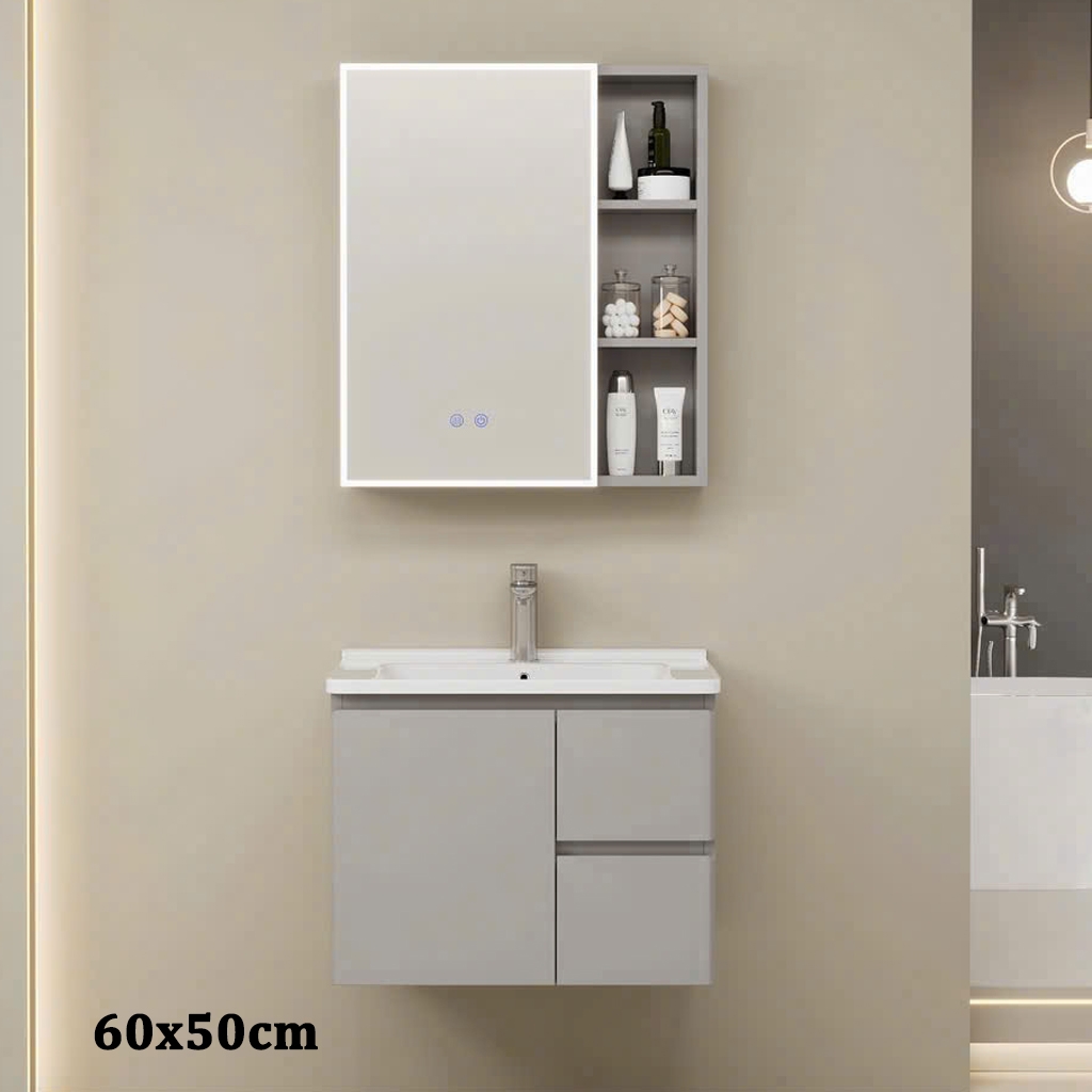 Bộ tủ chậu lavabo, tủ gương phòng tắm CR-296
