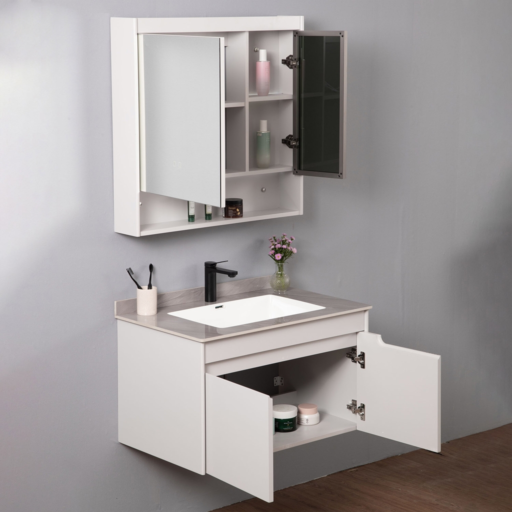 Bộ tủ chậu lavabo, tủ gương phòng tắm MW2805