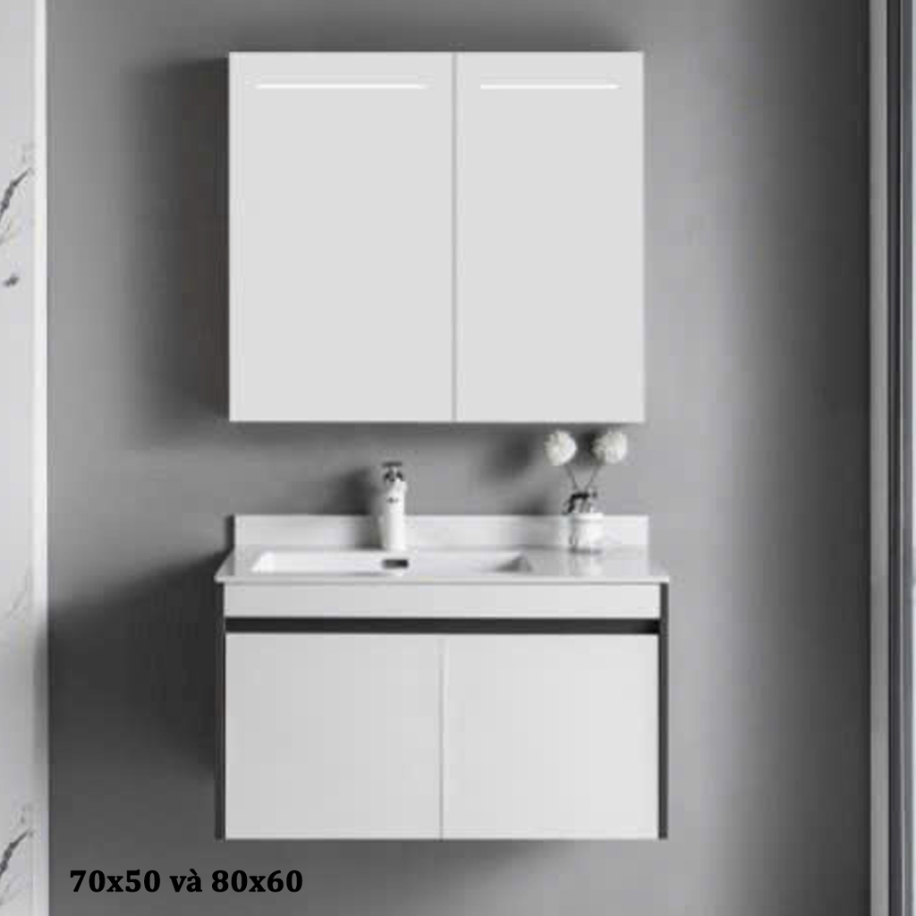 Bộ tủ chậu lavabo, tủ gương phòng tắm CR-232