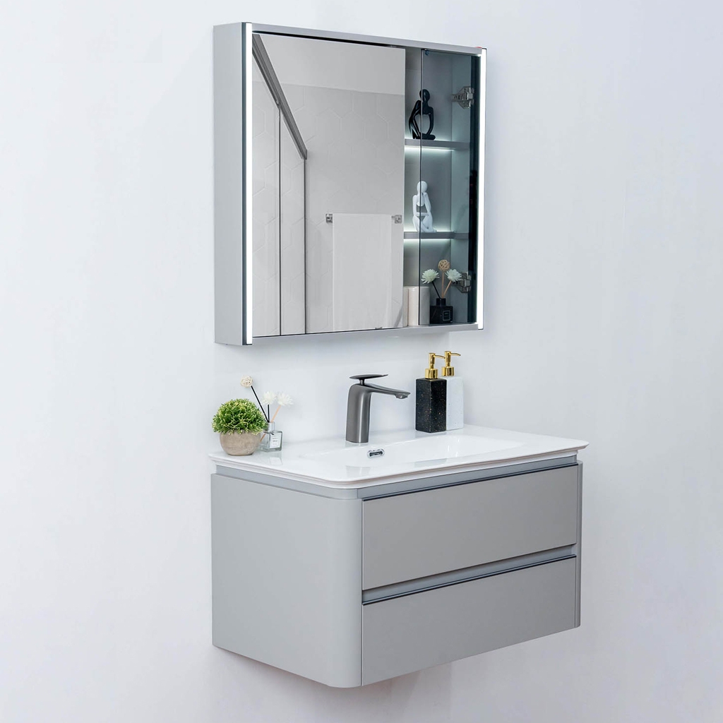 Bộ tủ chậu lavabo, tủ gương phòng tắm MW6632