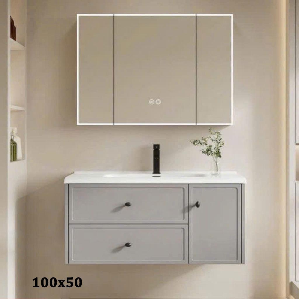 Bộ tủ chậu lavabo, tủ gương phòng tắm CR-290