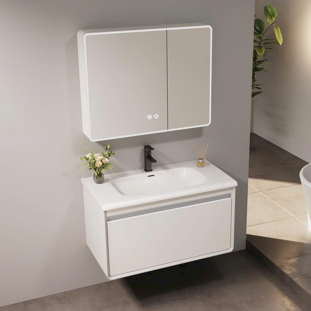 Bộ tủ chậu lavabo, tủ gương phòng tắm CR-808