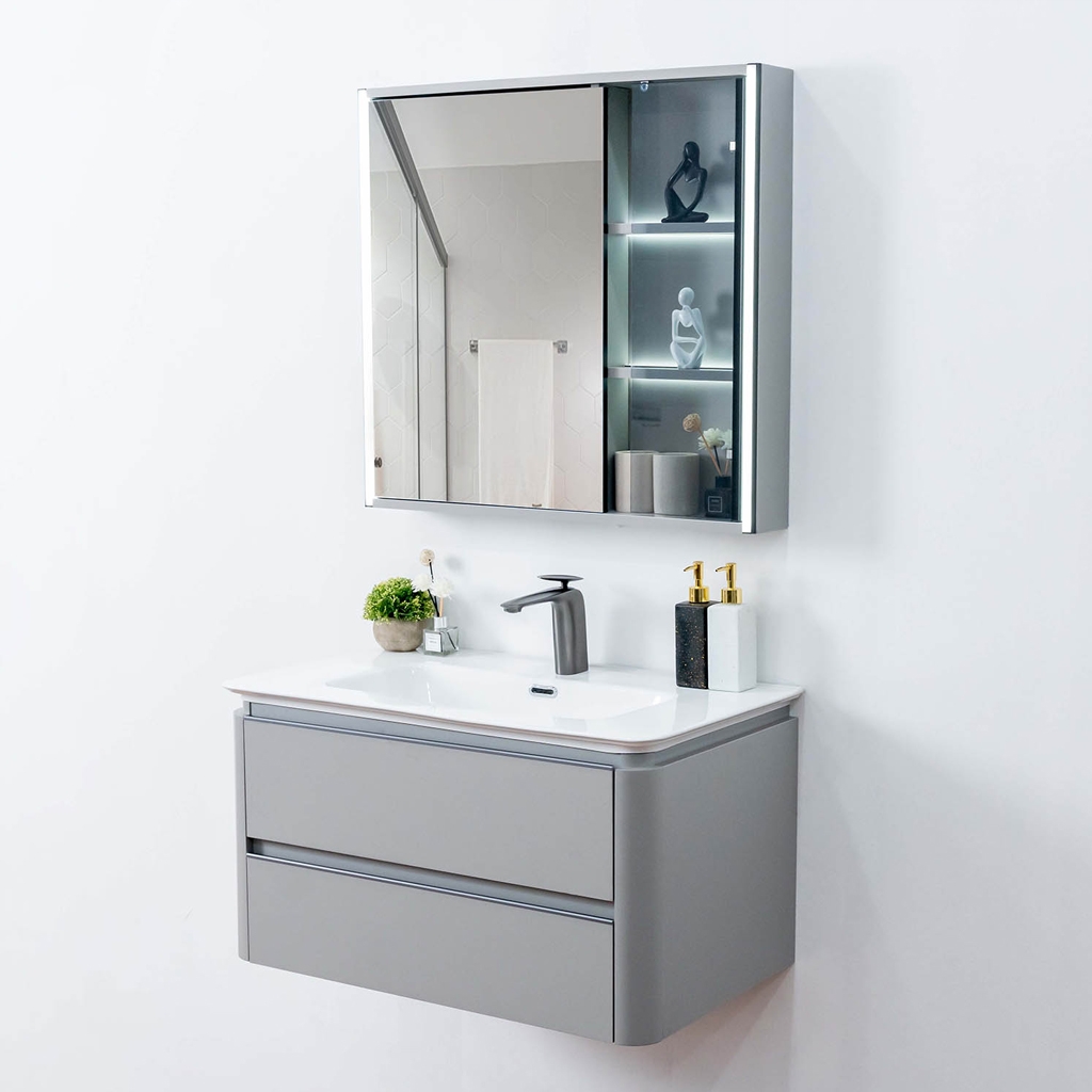 Bộ tủ chậu lavabo, tủ gương phòng tắm MW6632