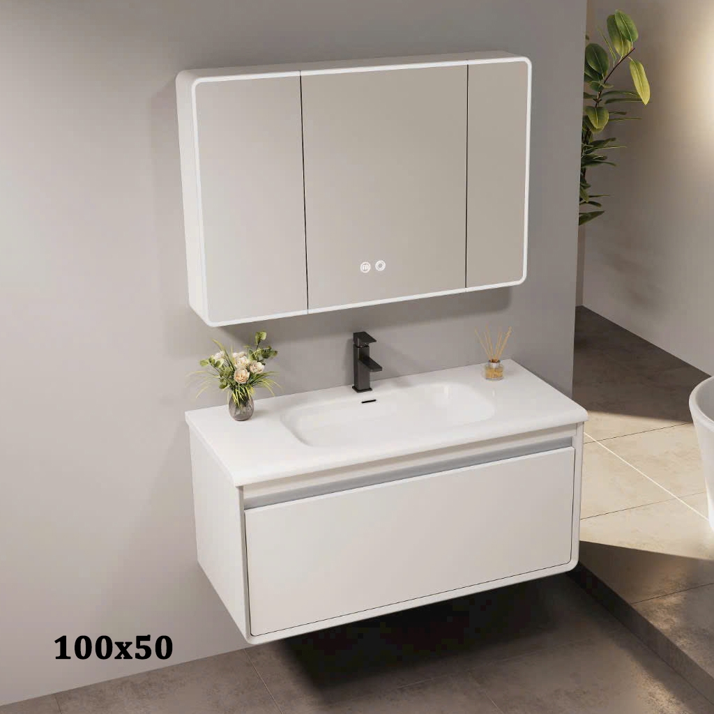 Bộ tủ chậu lavabo, tủ gương phòng tắm CR-808