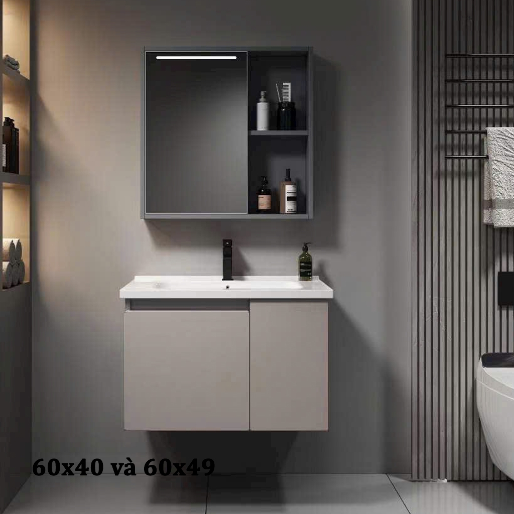 Bộ tủ chậu lavabo, tủ gương phòng tắm CR-519
