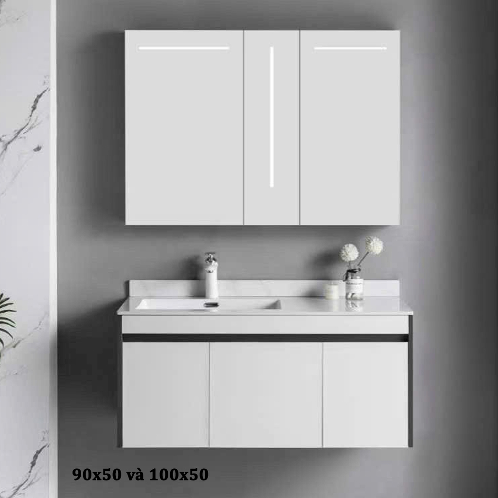 Bộ tủ chậu lavabo, tủ gương phòng tắm CR-232
