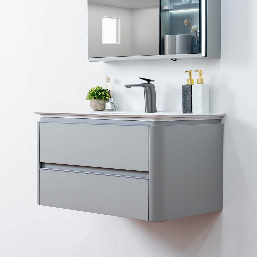 Bộ tủ chậu lavabo, tủ gương phòng tắm MW6632