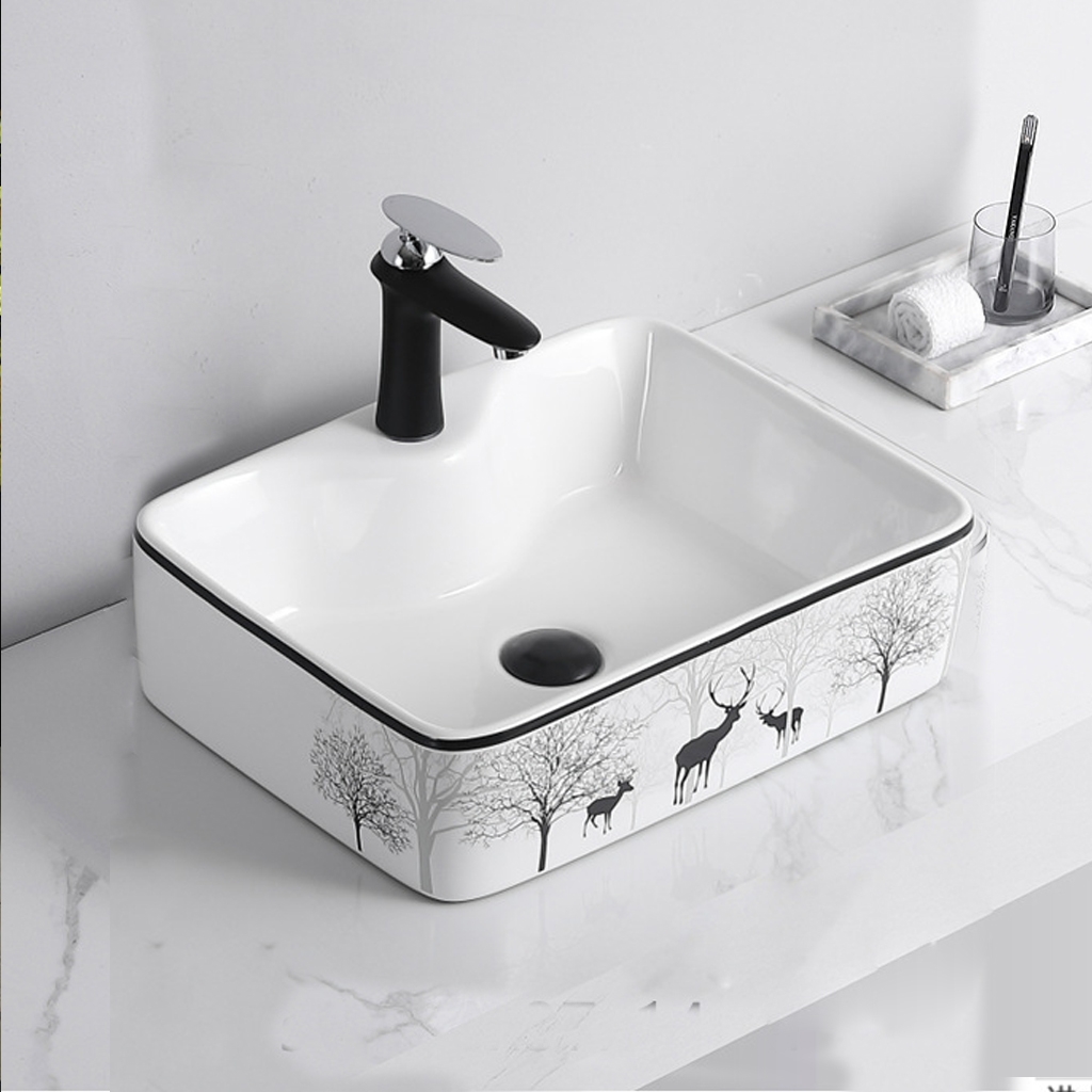 Chậu rửa mặt (lavabo) dương bàn F-CB011