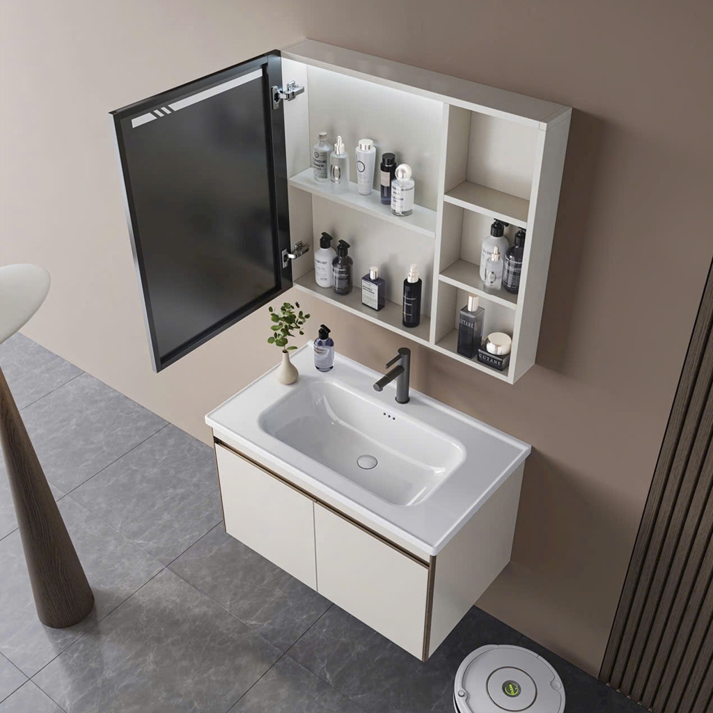 Bộ tủ chậu lavabo, tủ gương phòng tắm MW6952