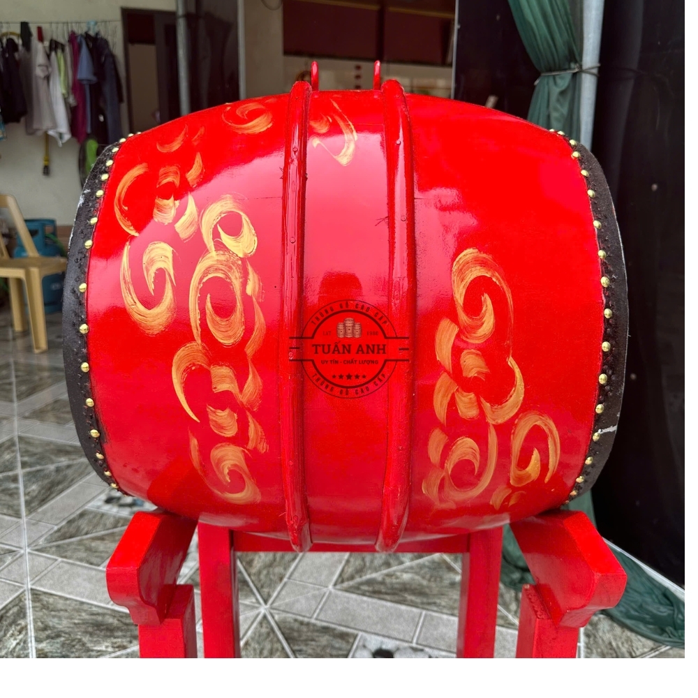 Trống Đình Chùa 40x50cm Gỗ Mít Da Trâu – Âm Thanh Vang Chuẩn Nghi Lễ