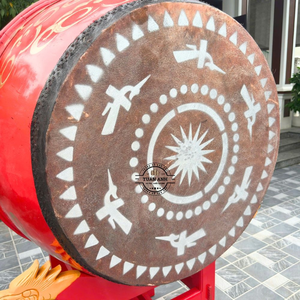 Trống Gỗ Mít Da Trâu Mặt 80cm Cao 120cm