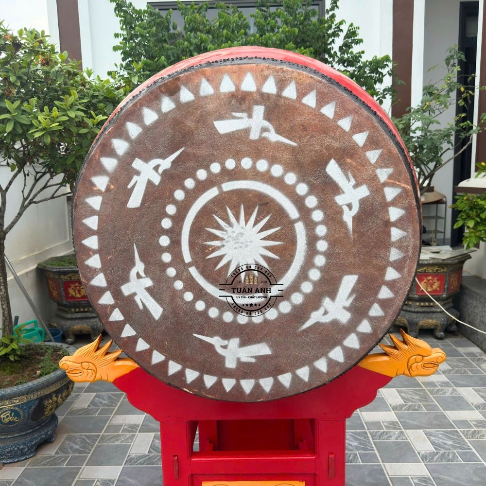 Trống Gỗ Mít Da Trâu Mặt 80cm Cao 120cm