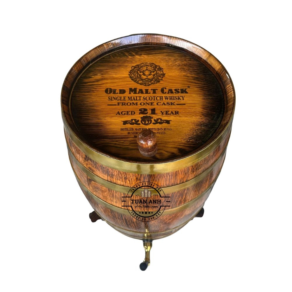 Thùng Gỗ Sồi 50L Dáng Đứng Giả Cổ
