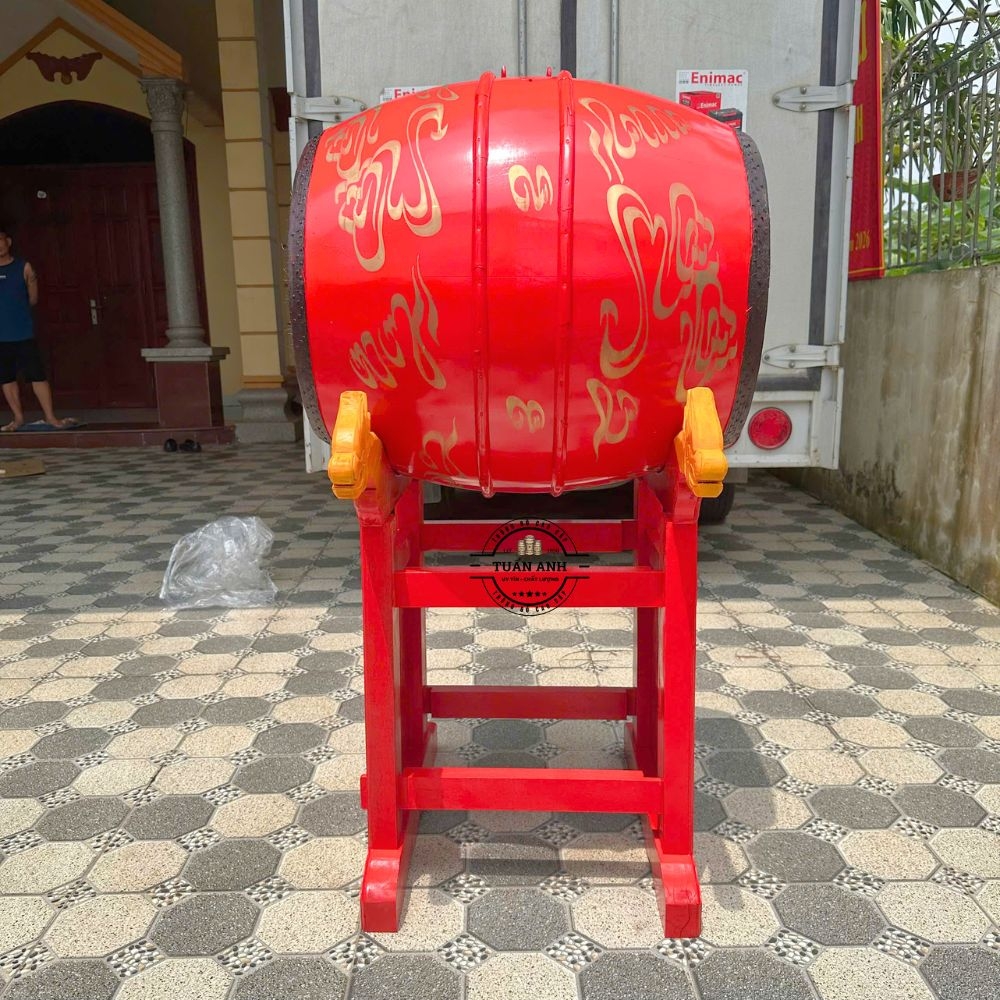 Trống Đình Chùa 60cm x 80cm – Trống Gỗ Mít Da Trâu Cao Cấp | Thùng Gỗ Tuấn Anh