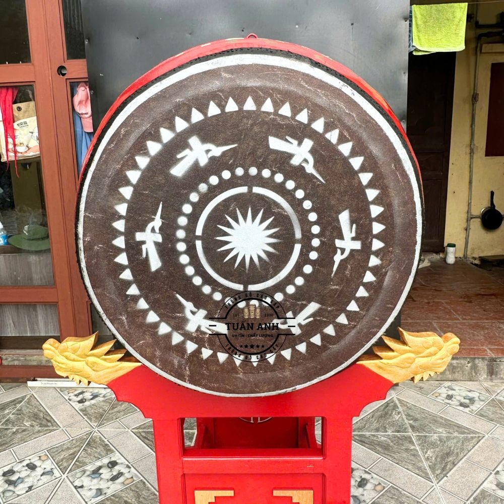 Trống Đình Chùa 70×90cm Gỗ Mít Da Trâu – Âm Thanh Vang Trầm Hùng