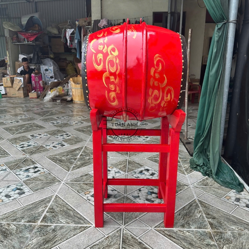 Trống Đình Chùa 40x50cm Gỗ Mít Da Trâu – Âm Thanh Vang Chuẩn Nghi Lễ