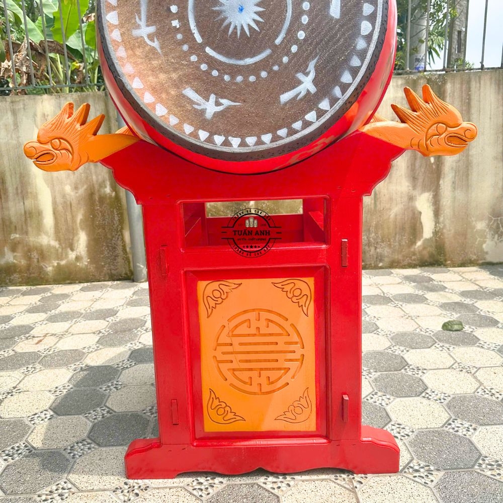 Trống Đình Chùa 60cm x 80cm – Trống Gỗ Mít Da Trâu Cao Cấp | Thùng Gỗ Tuấn Anh