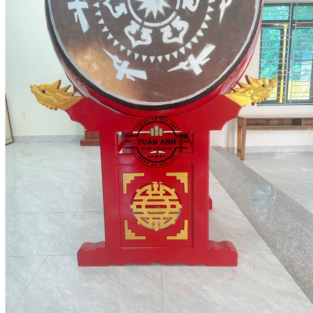 Trống Đình Chùa 80×100cm Gỗ Mít Da Trâu – Âm Thanh Vang Xa Trầm Hùng