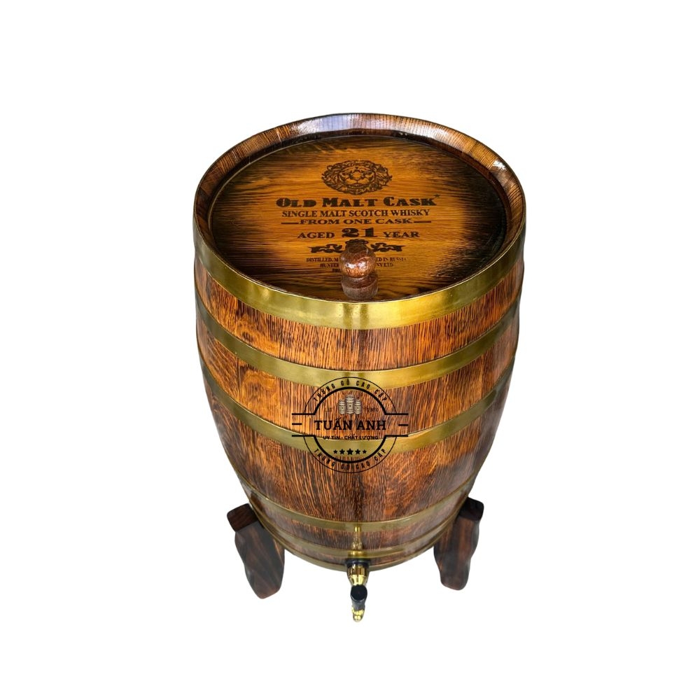 Thùng Gỗ Sồi 50L Dáng Đứng Giả Cổ