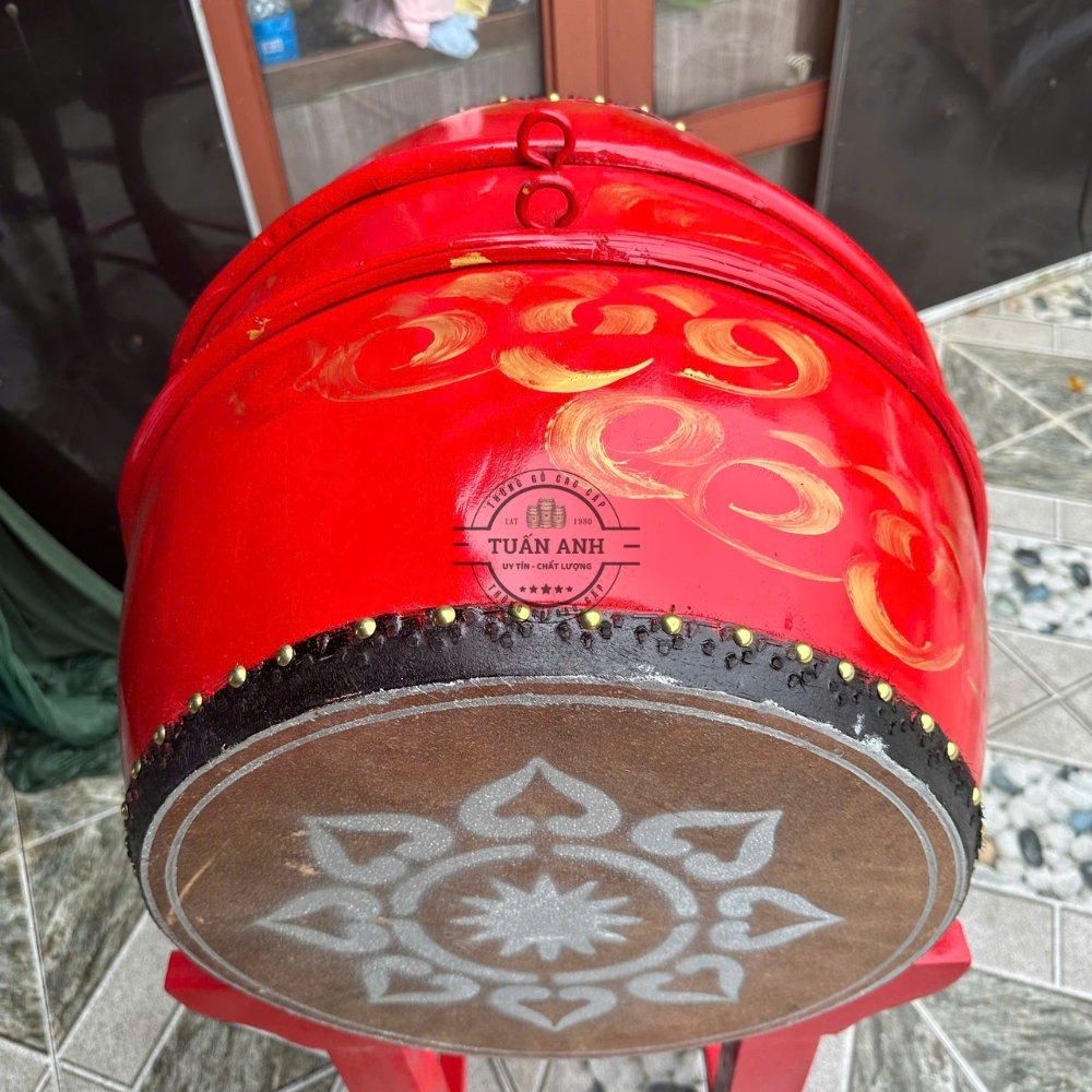 Trống Đình Chùa 40x50cm Gỗ Mít Da Trâu – Âm Thanh Vang Chuẩn Nghi Lễ